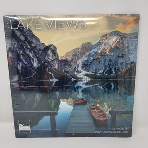12" X 24" Lake Views Scenic Wall Calendar 18 month July 2025- December 2026